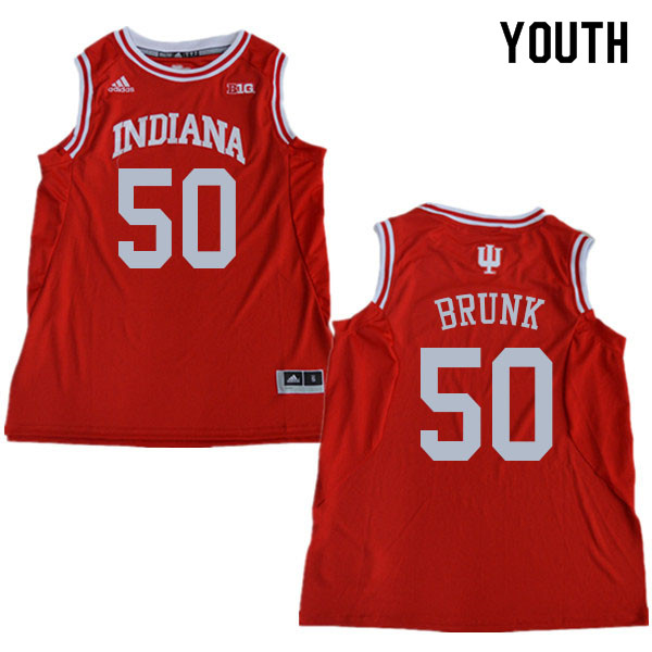 Youth #50 Joey Brunk Indiana Hoosiers College Basketball Jerseys Sale-Red